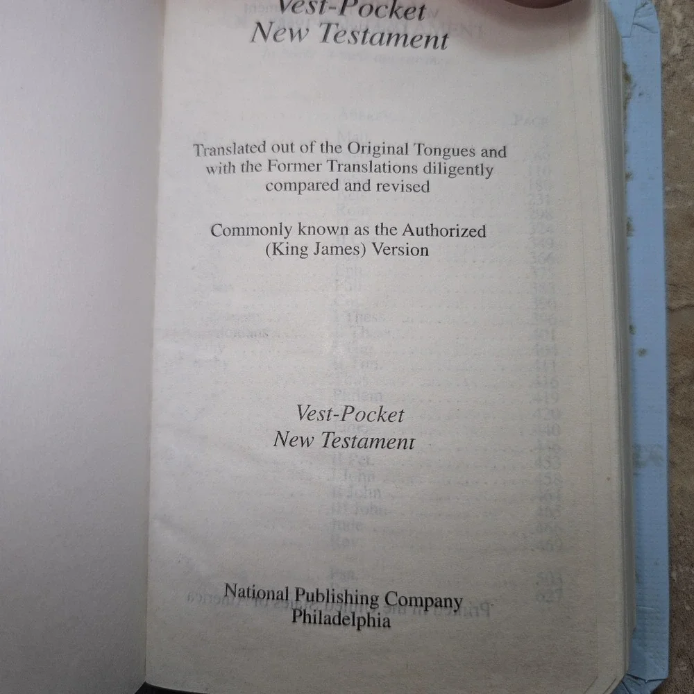 VTG 1968 Holy Bible KJV‎ New Testament Psalms Proverbs Mini Pocket Blue
